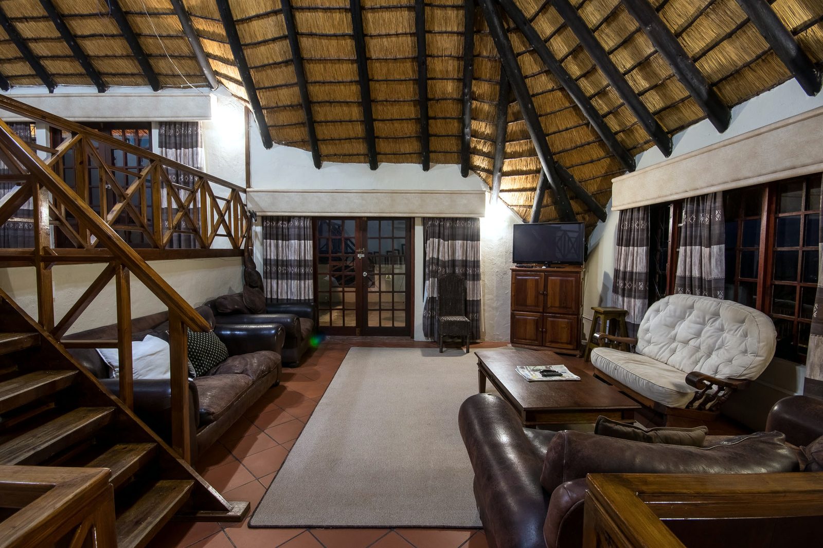 The Lodge TV lounge under thatch