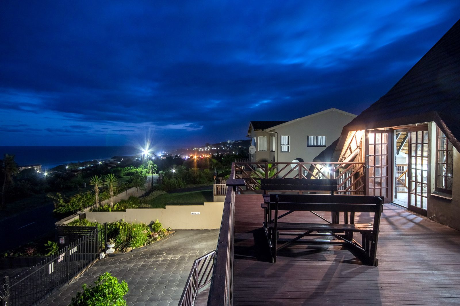 The Lodge top deck at dusk